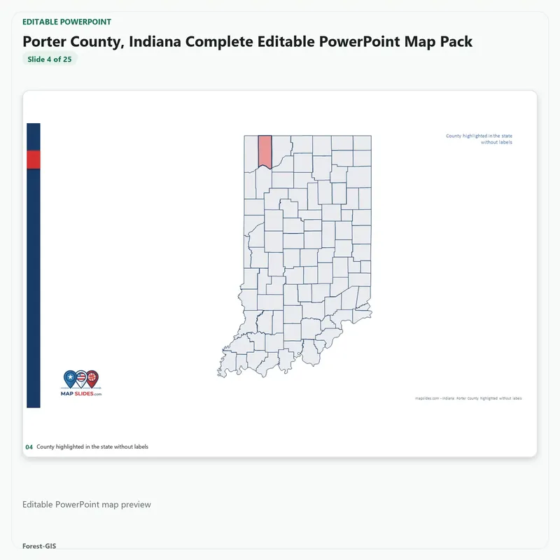 Porter County, Indiana Editable Map Pack - Image 4