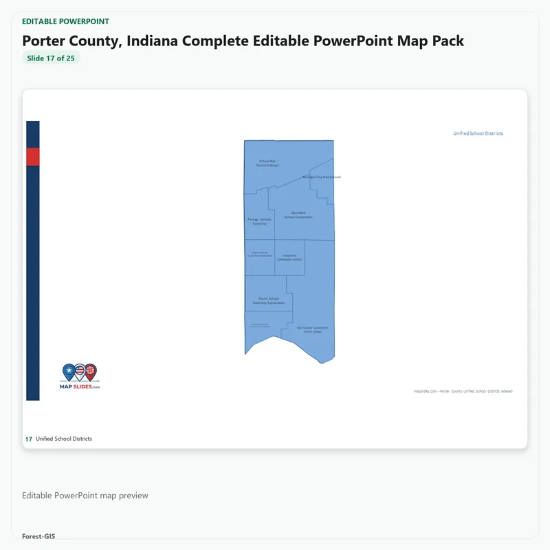 Porter County, Indiana Editable Map Pack - Image 5