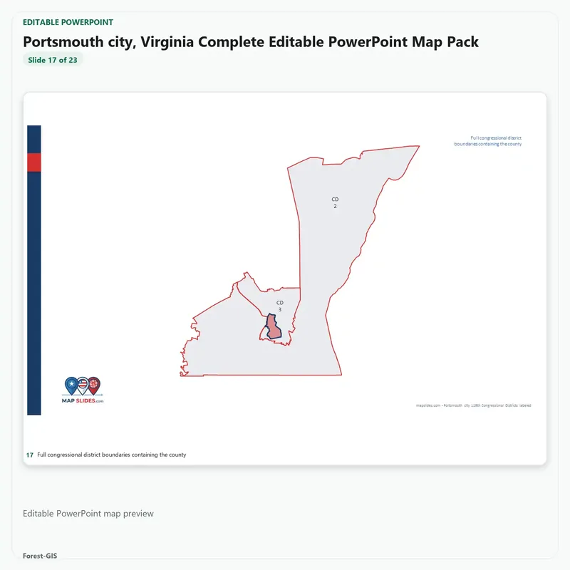Portsmouth city, Virginia Editable Map Pack - Image 5