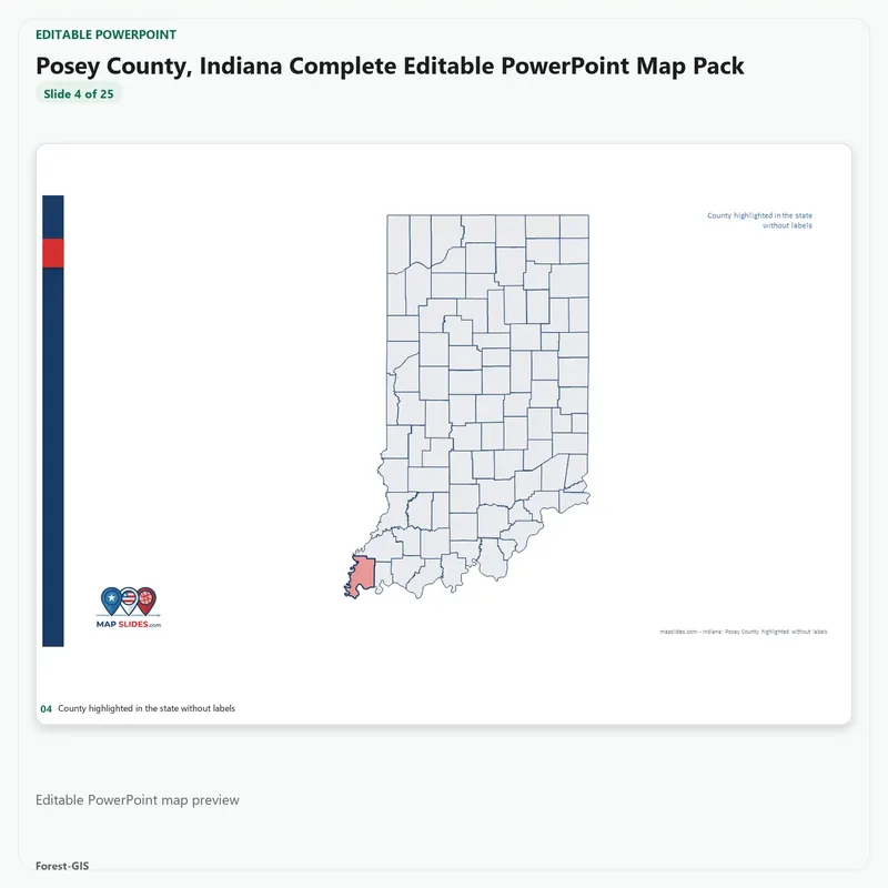 Posey County, Indiana Editable Map Pack - Image 4