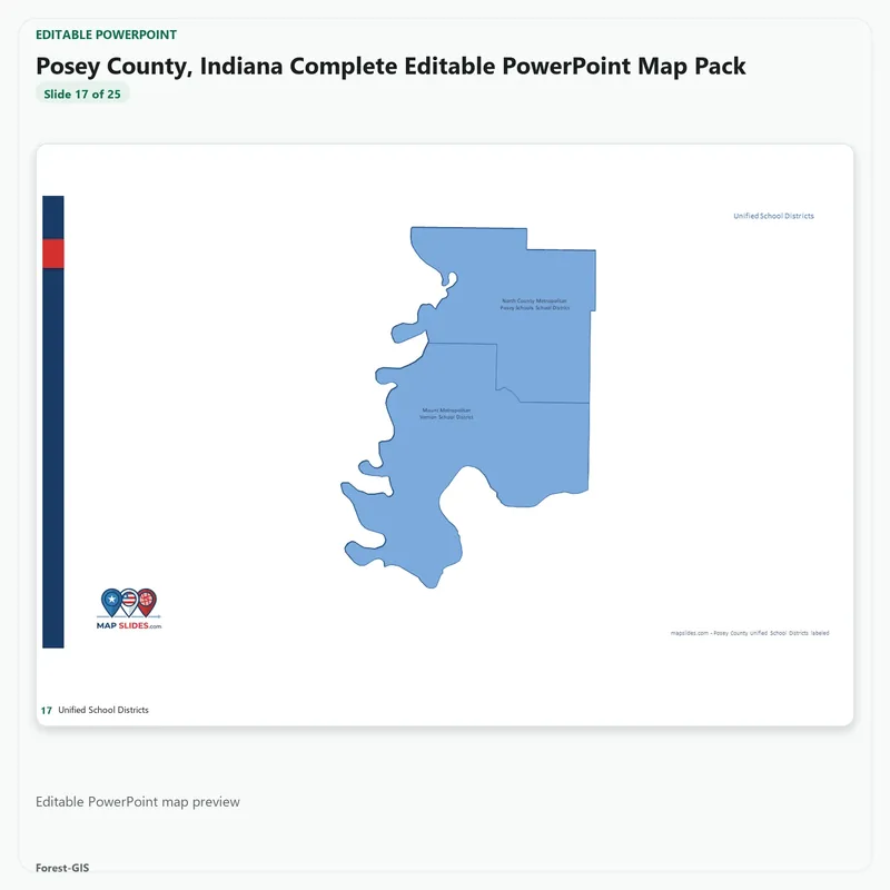 Posey County, Indiana Editable Map Pack - Image 5