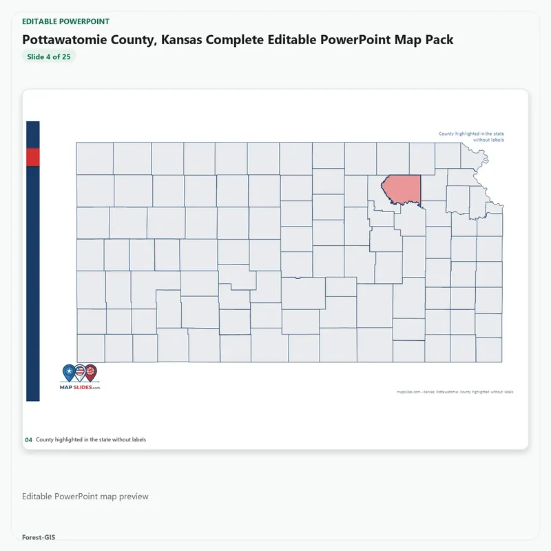 Pottawatomie County, Kansas Editable Map Pack - Image 4