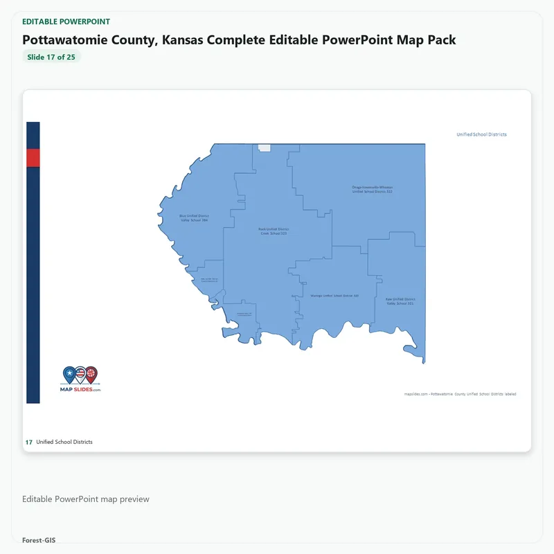 Pottawatomie County, Kansas Editable Map Pack - Image 5