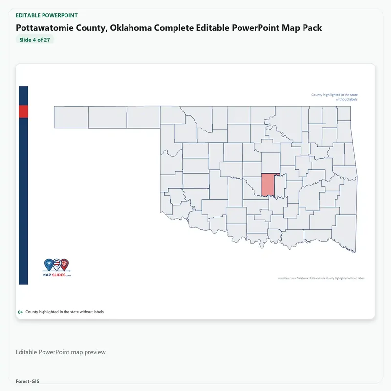 Pottawatomie County, Oklahoma Editable Map Pack - Image 4