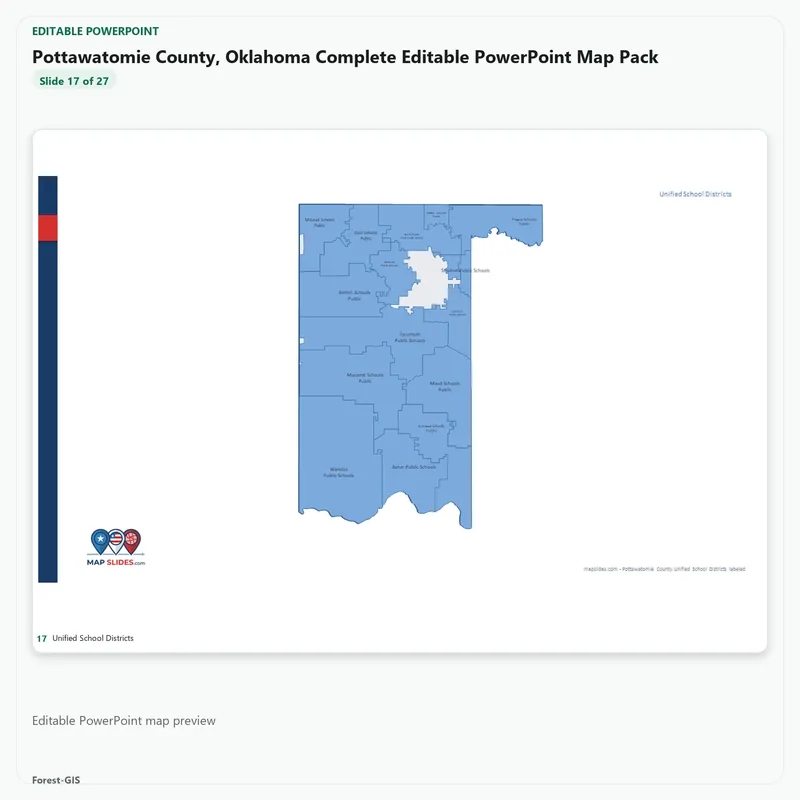 Pottawatomie County, Oklahoma Editable Map Pack - Image 5