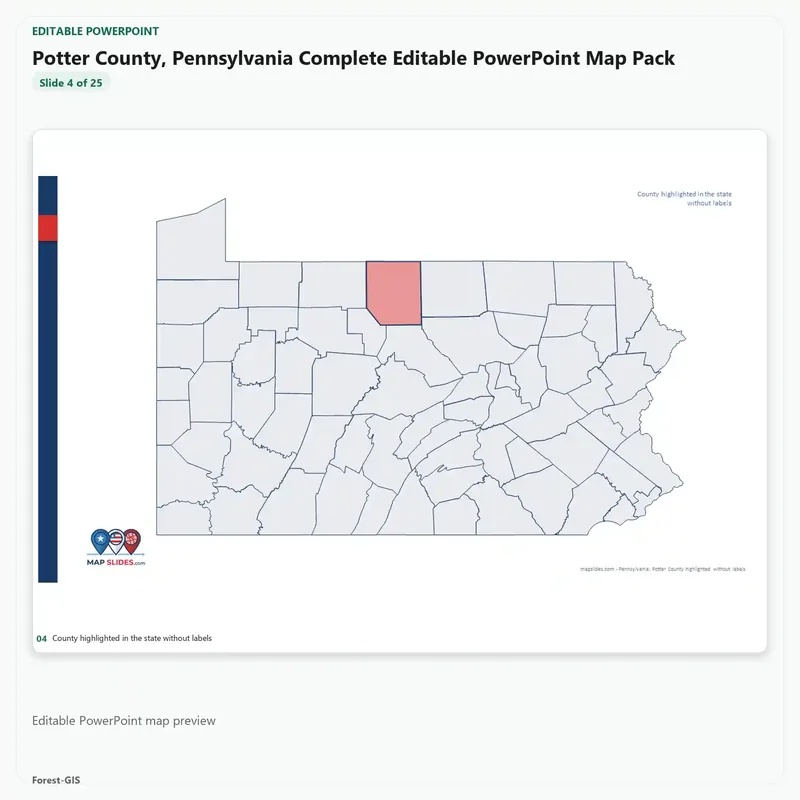 Potter County, Pennsylvania Editable Map Pack - Image 4