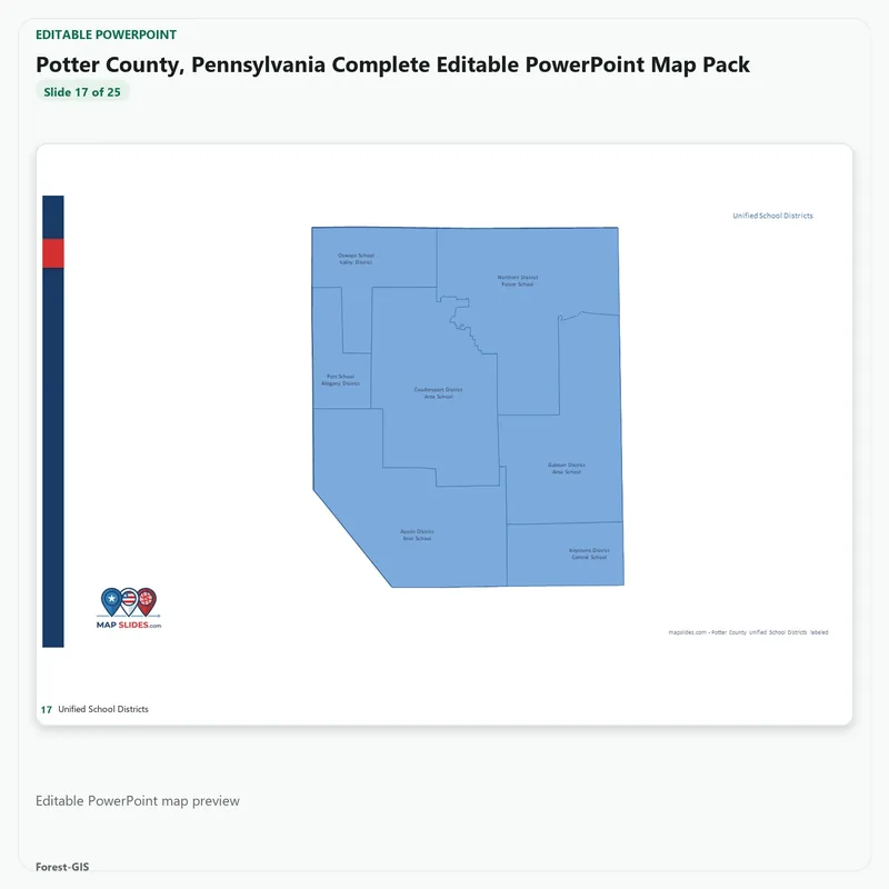 Potter County, Pennsylvania Editable Map Pack - Image 5
