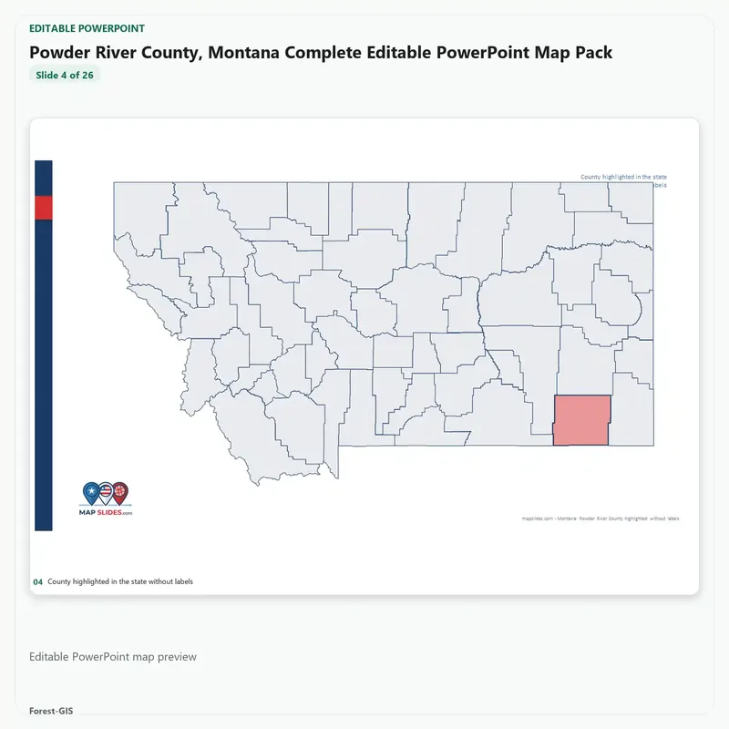 Powder River County, Montana Editable Map Pack - Image 4