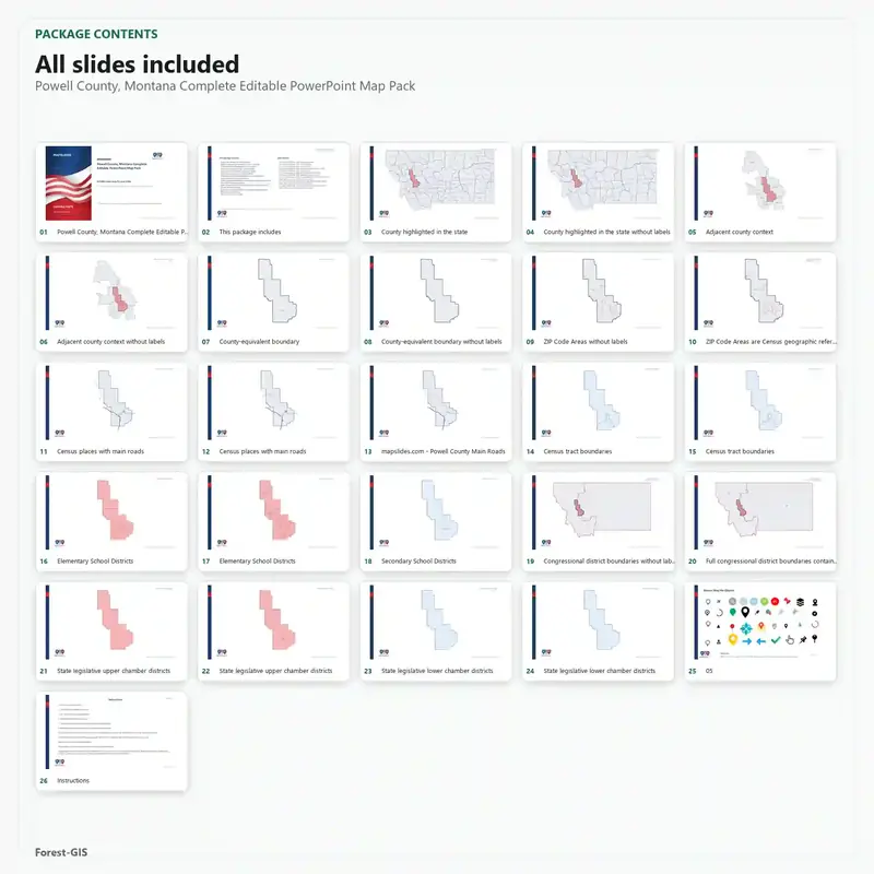 Powell County, Montana Editable Map Pack - Image 2