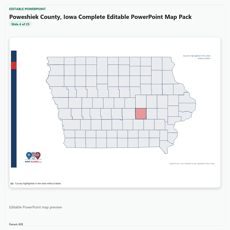 Poweshiek County, Iowa Editable Map Pack - Image 4