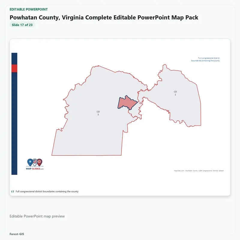 Powhatan County, Virginia Editable Map Pack - Image 5