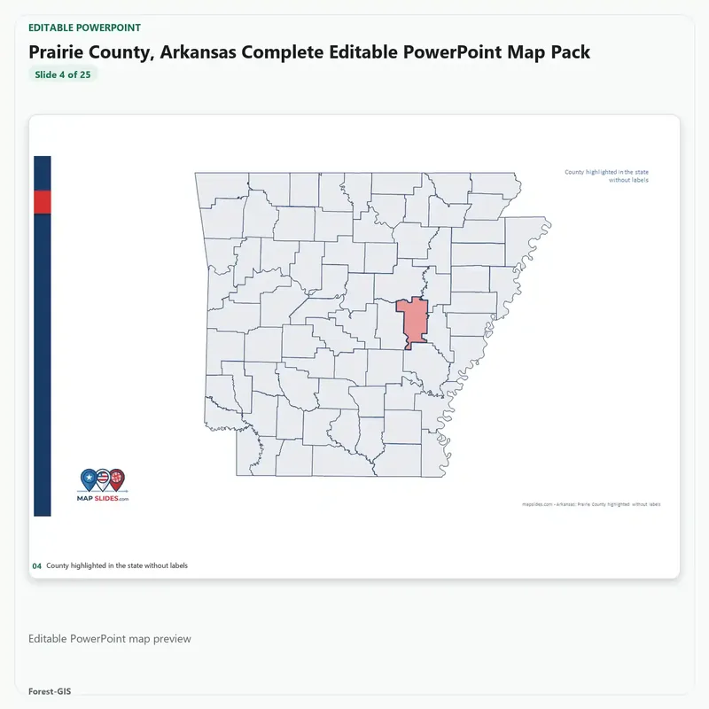 Prairie County, Arkansas Editable Map Pack - Image 4