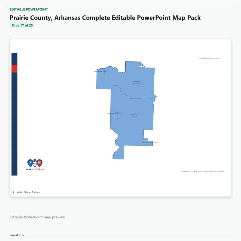 Prairie County, Arkansas Editable Map Pack - Image 5