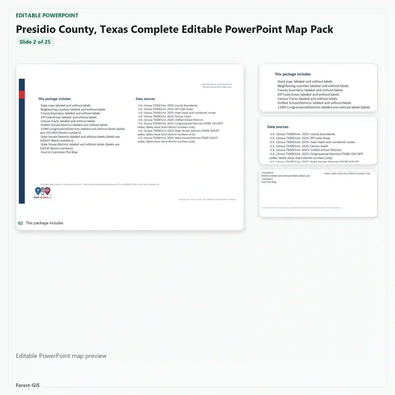 Presidio County, Texas Editable Map Pack - Image 3