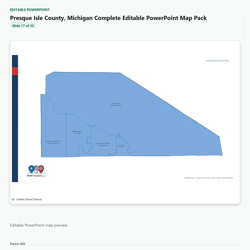 Presque Isle County, Michigan Editable Map Pack - Image 5
