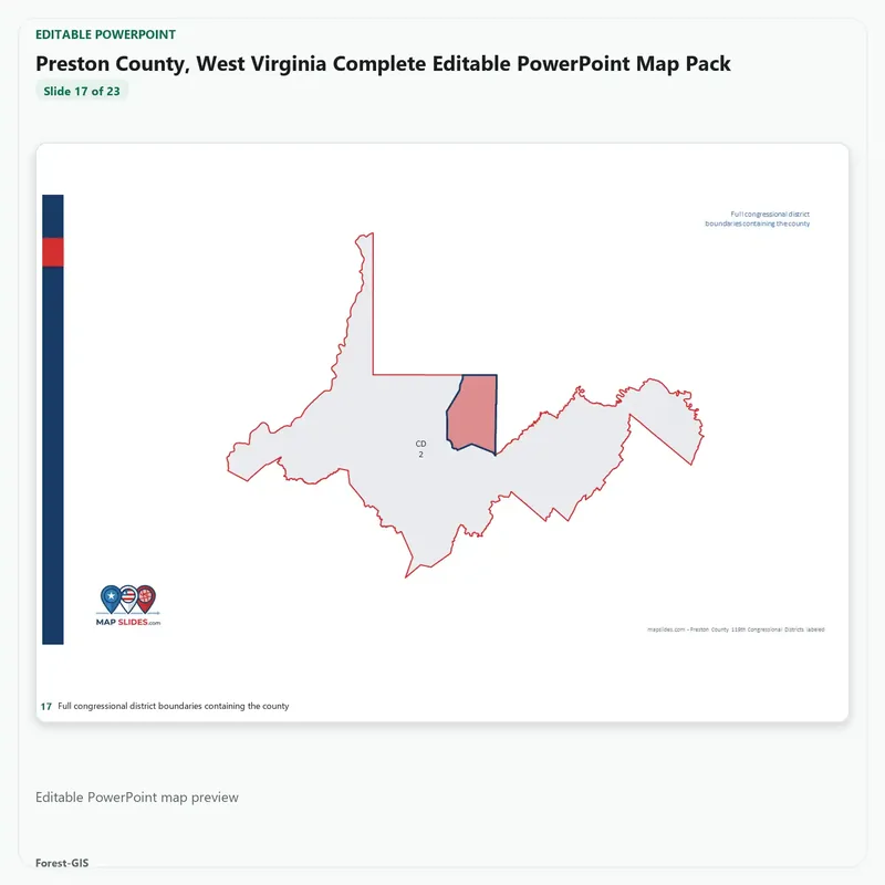 Preston County, West Virginia Editable Map Pack - Image 5