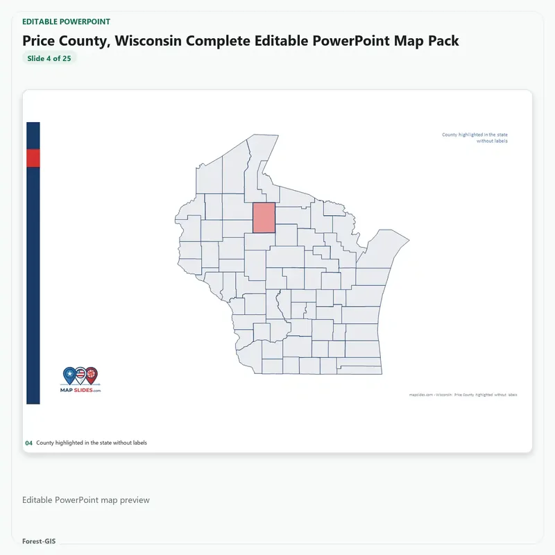 Price County, Wisconsin Editable Map Pack - Image 4