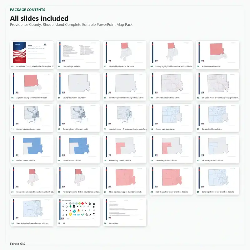 Providence County, Rhode Island Editable Map Pack - Image 2