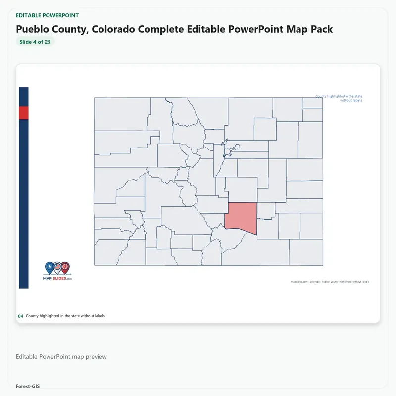 Pueblo County, Colorado Editable Map Pack - Image 4