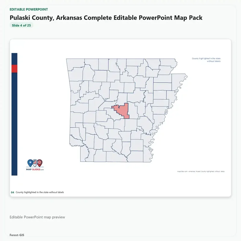 Pulaski County, Arkansas Editable Map Pack - Image 4