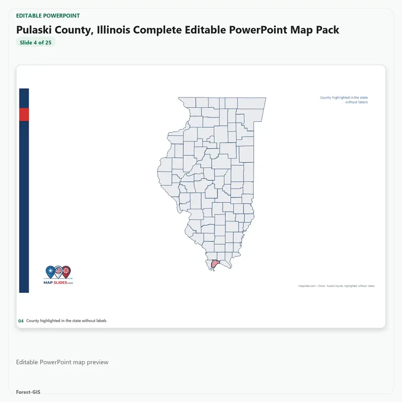 Pulaski County, Illinois Editable Map Pack - Image 4