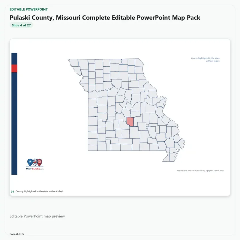 Pulaski County, Missouri Editable Map Pack - Image 4