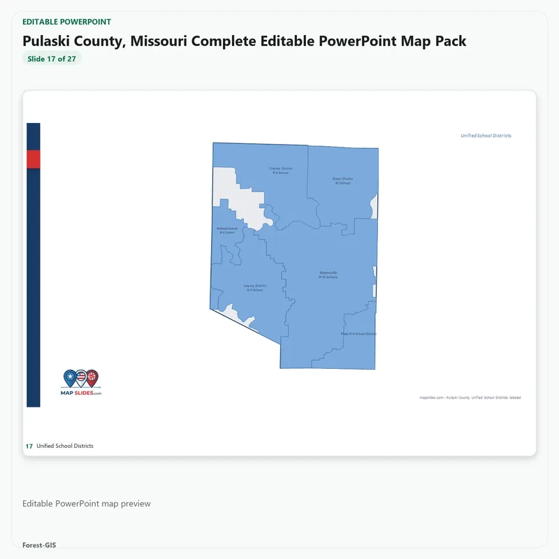 Pulaski County, Missouri Editable Map Pack - Image 5