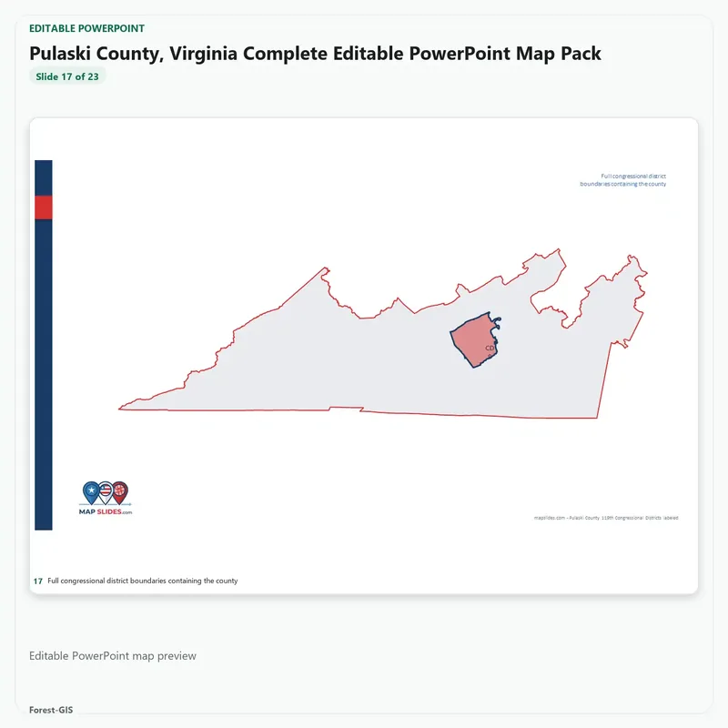 Pulaski County, Virginia Editable Map Pack - Image 5