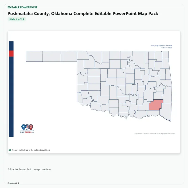 Pushmataha County, Oklahoma Editable Map Pack - Image 4