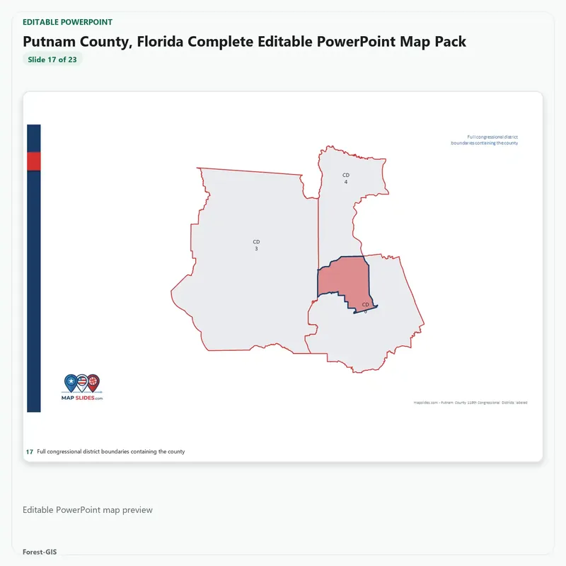 Putnam County, Florida Editable Map Pack - Image 5