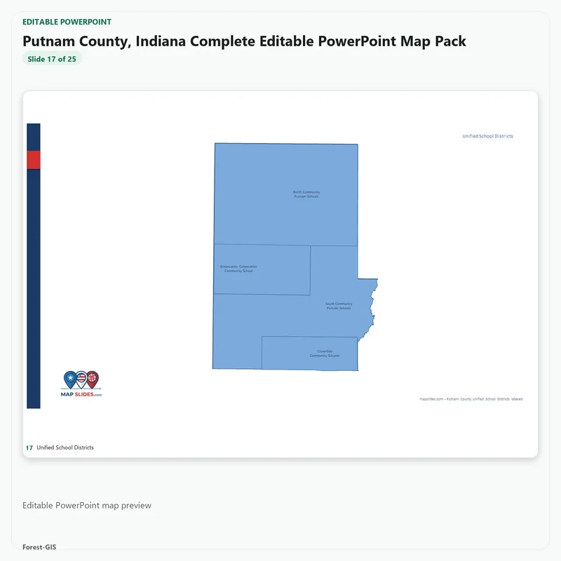 Putnam County, Indiana Editable Map Pack - Image 5