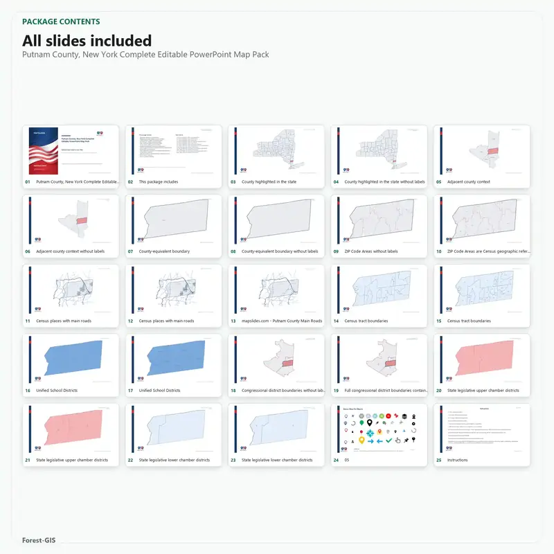 Putnam County, New York Editable Map Pack - Image 2