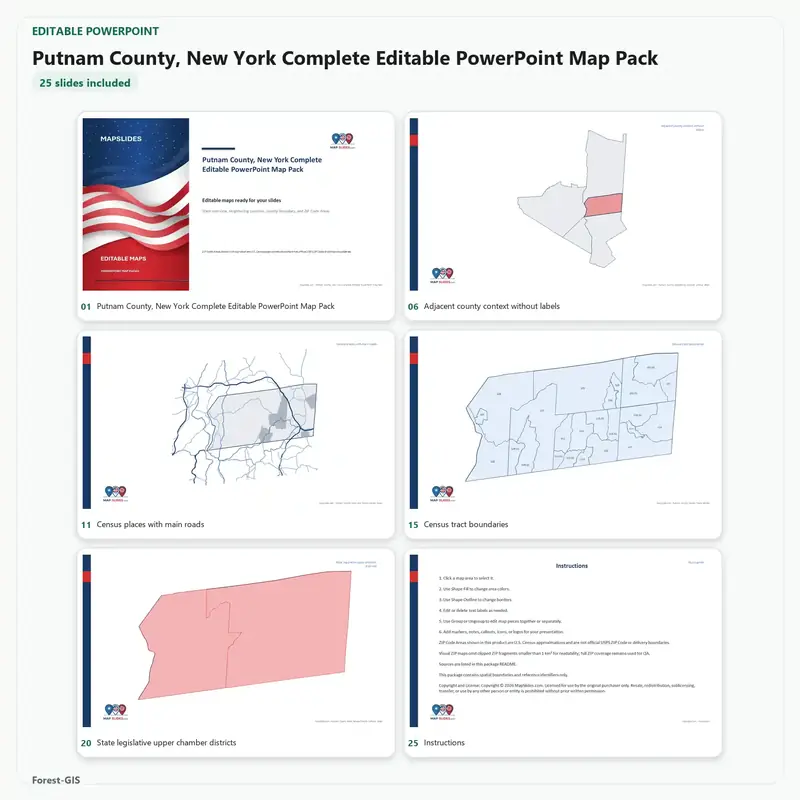 Putnam County, New York Editable Map Pack