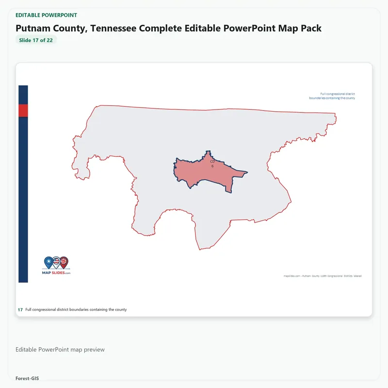 Putnam County, Tennessee Editable Map Pack - Image 5