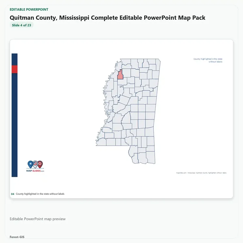 Quitman County, Mississippi Editable Map Pack - Image 4