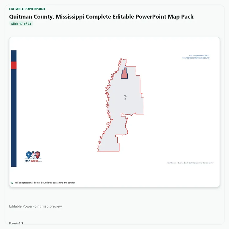 Quitman County, Mississippi Editable Map Pack - Image 5
