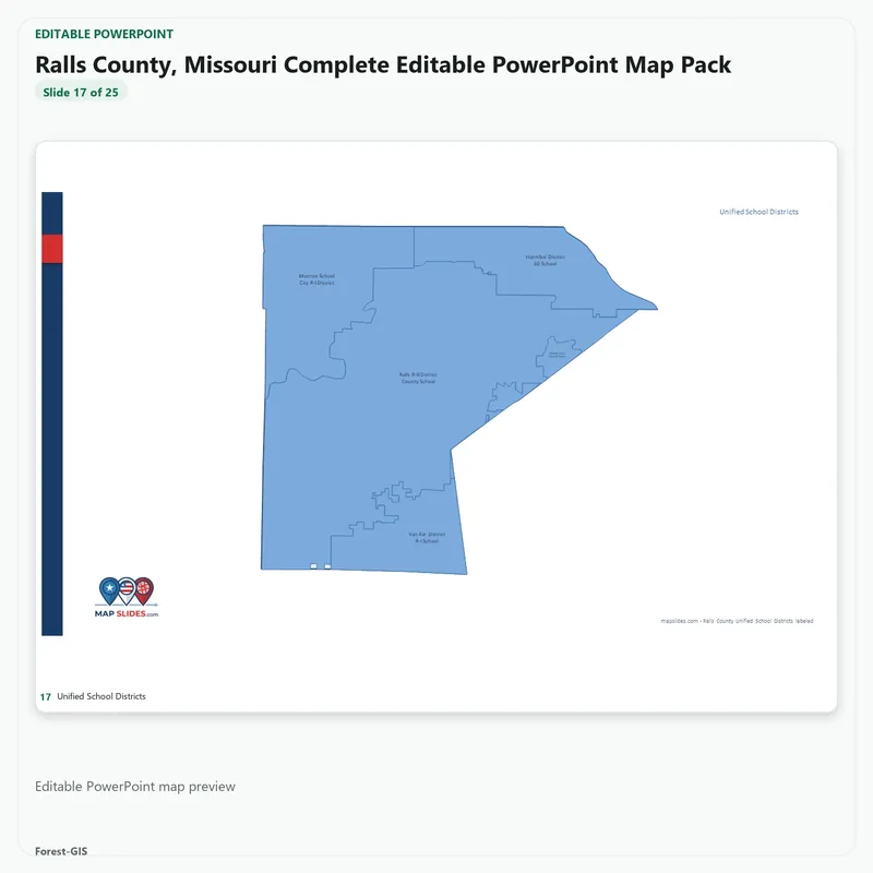 Ralls County, Missouri Editable Map Pack - Image 5