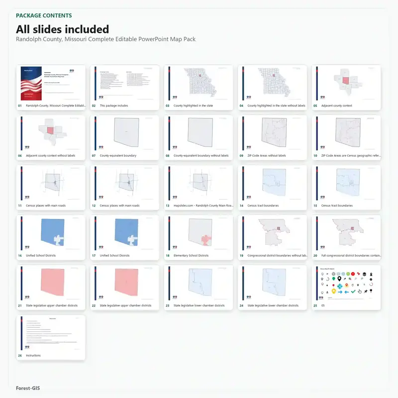 Randolph County, Missouri Editable Map Pack - Image 2