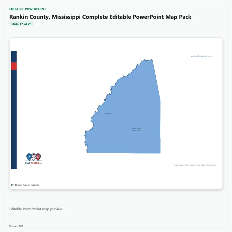 Rankin County, Mississippi Editable Map Pack - Image 5