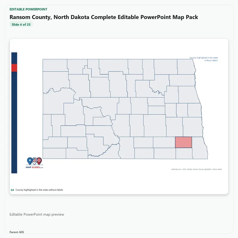 Ransom County, North Dakota Editable Map Pack - Image 4