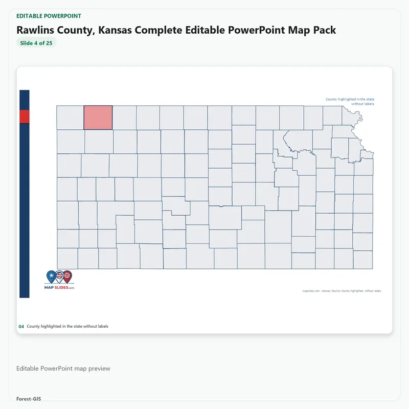 Rawlins County, Kansas Editable Map Pack - Image 4