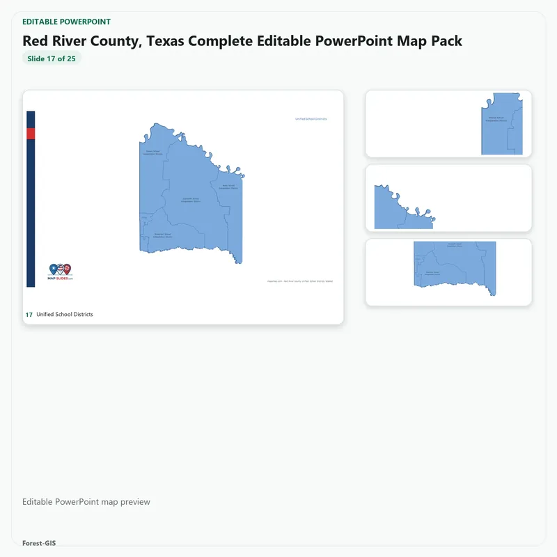 Red River County, Texas Editable Map Pack - Image 5