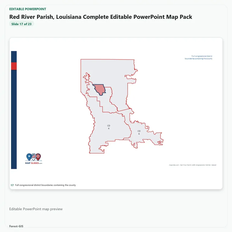Red River Parish, Louisiana Editable Map Pack - Image 5