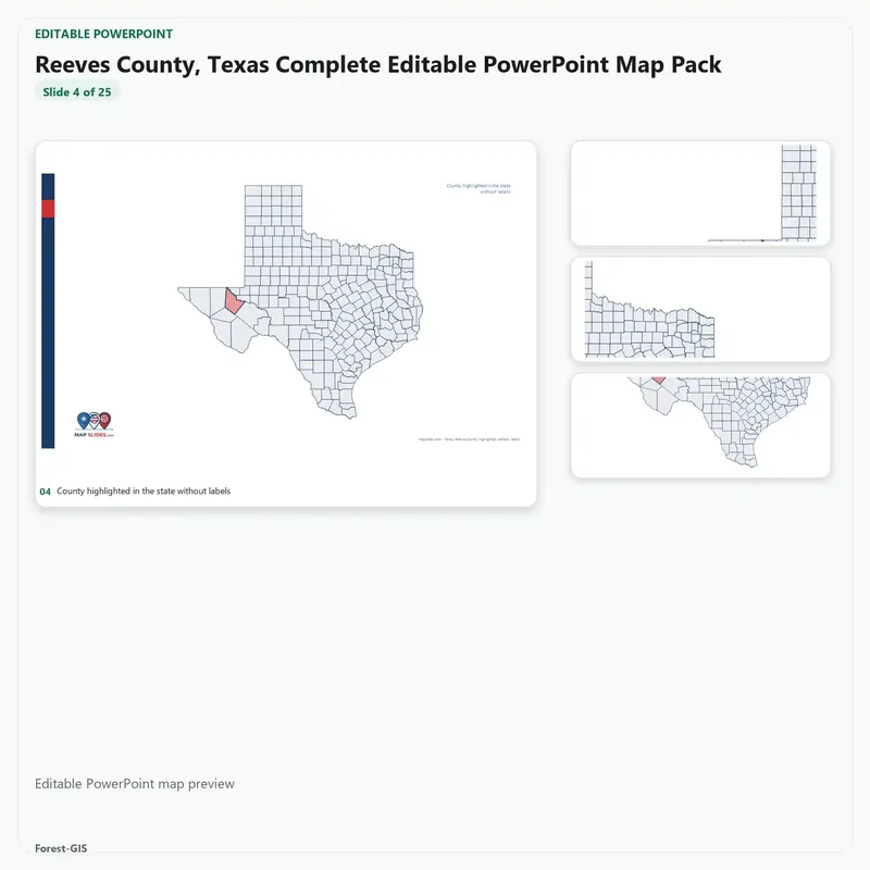 Reeves County, Texas Editable Map Pack - Image 4