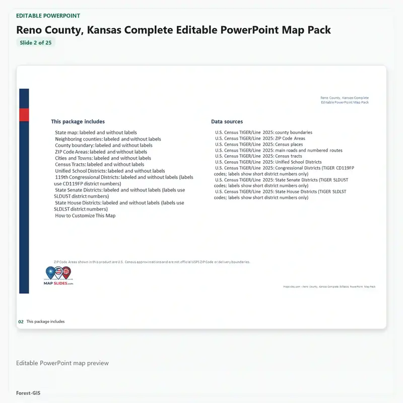 Reno County, Kansas Editable Map Pack - Image 3