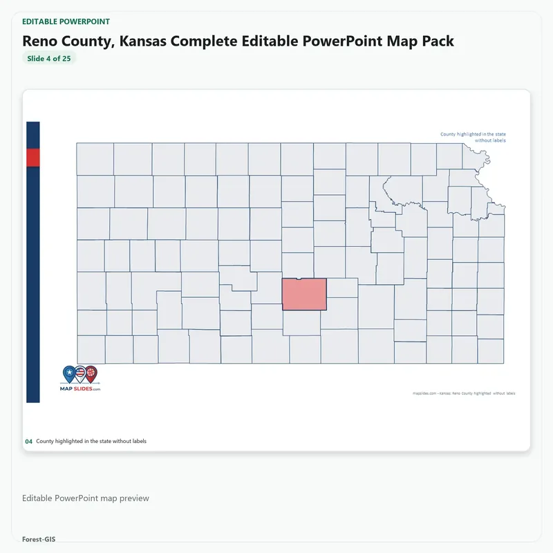 Reno County, Kansas Editable Map Pack - Image 4
