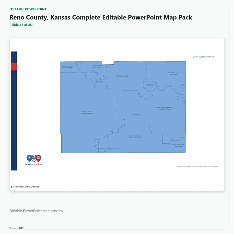 Reno County, Kansas Editable Map Pack - Image 5