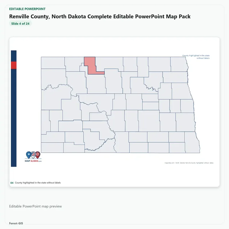 Renville County, North Dakota Editable Map Pack - Image 4