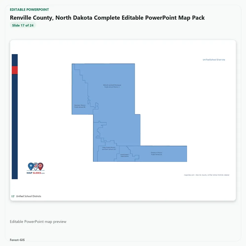 Renville County, North Dakota Editable Map Pack - Image 5