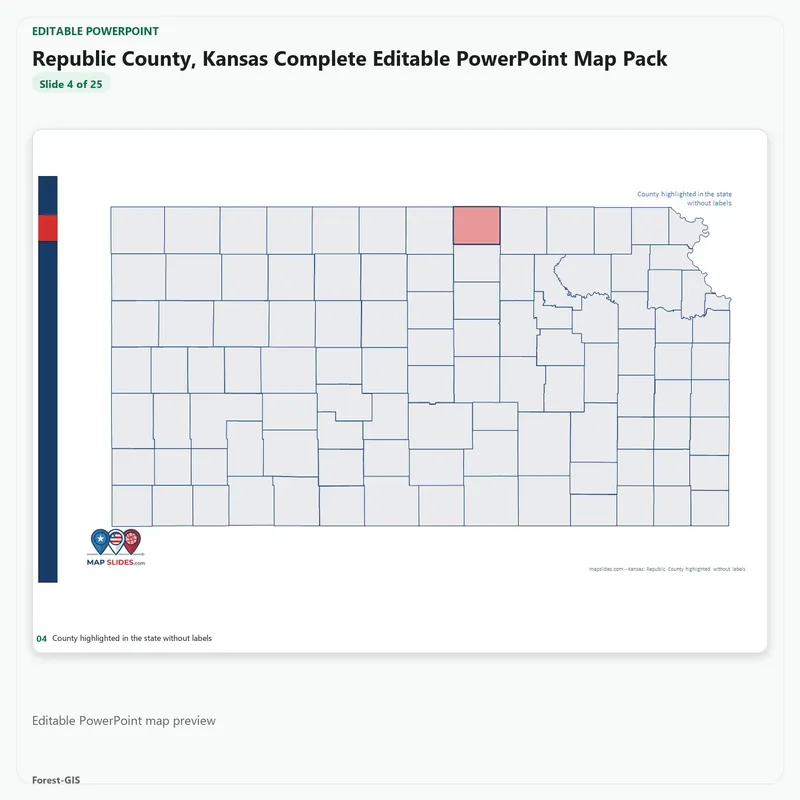 Republic County, Kansas Editable Map Pack - Image 4